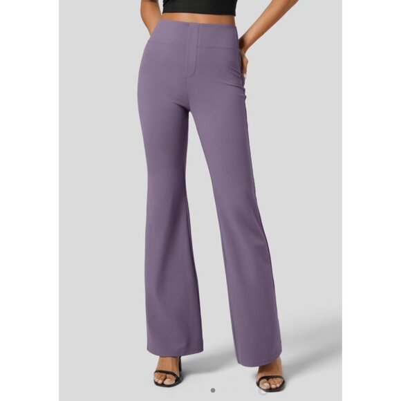 Halara Flex High Waisted Back Slight Flare Work Pants Sz Small Petite Womens Pur - Picture 9 of 12